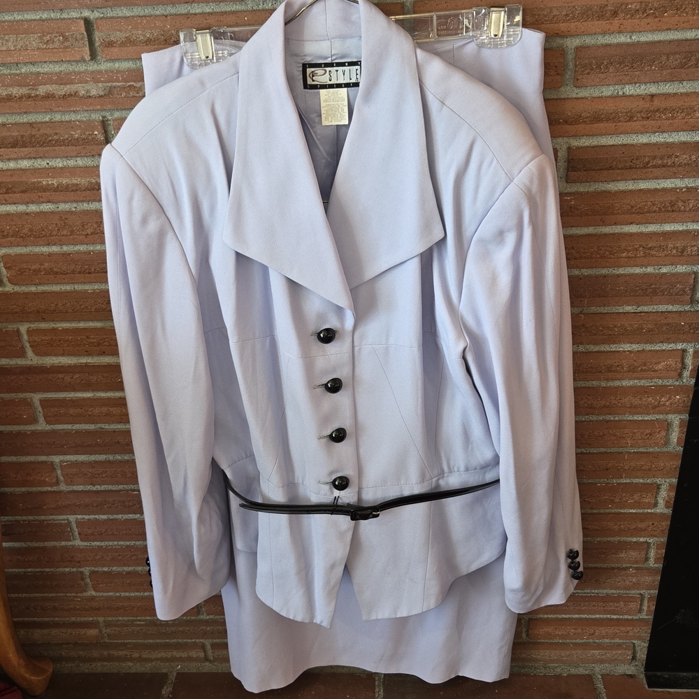 Vintage Spiegel Estyle Lavender Skirt Suit Size  10 12